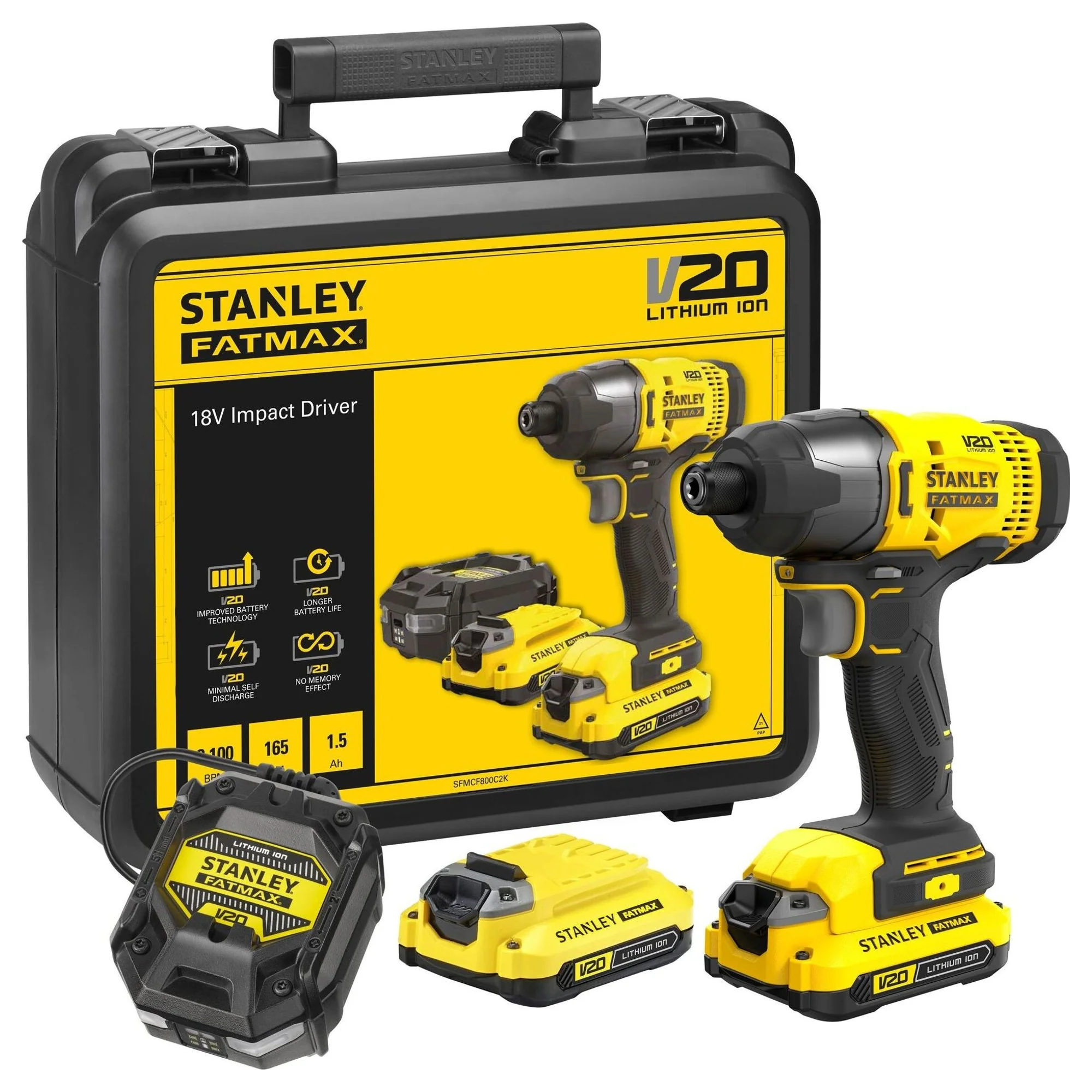 Avvitatore a Impulsi Stanley FatMax SFMCF800C2K-QW 18V 1.5Ah