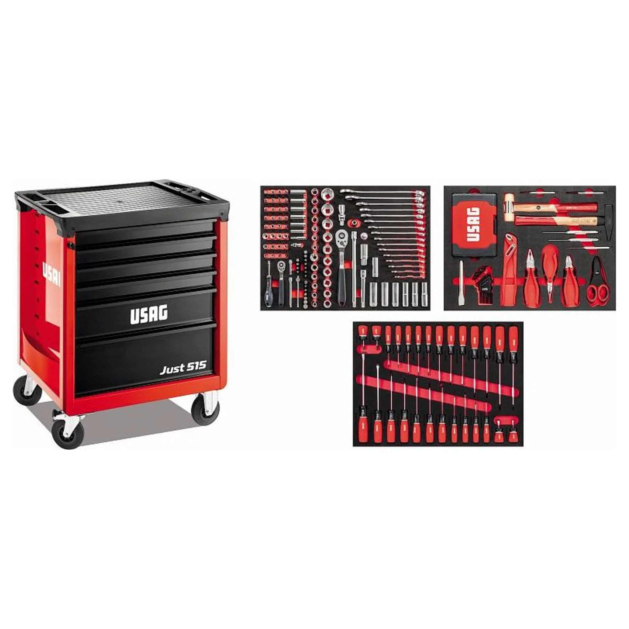 Carrello Usag JUST 515 J6SM con Assortimento Manutenzione 265 pz