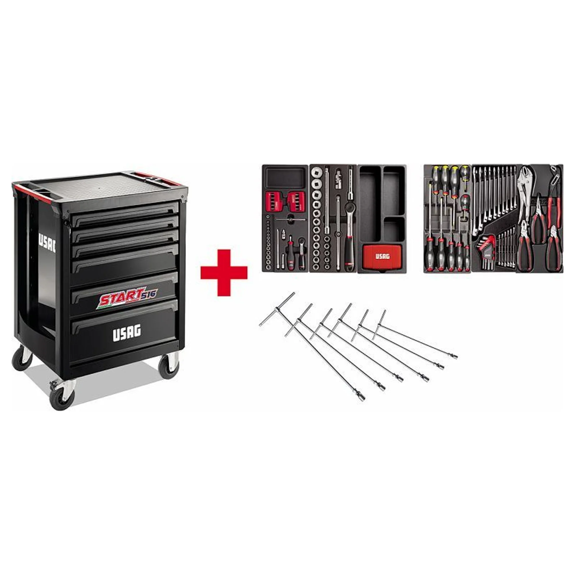 Carrello START Usag 516 ST6NPA con Assortimento Autoriparazione 142 pz