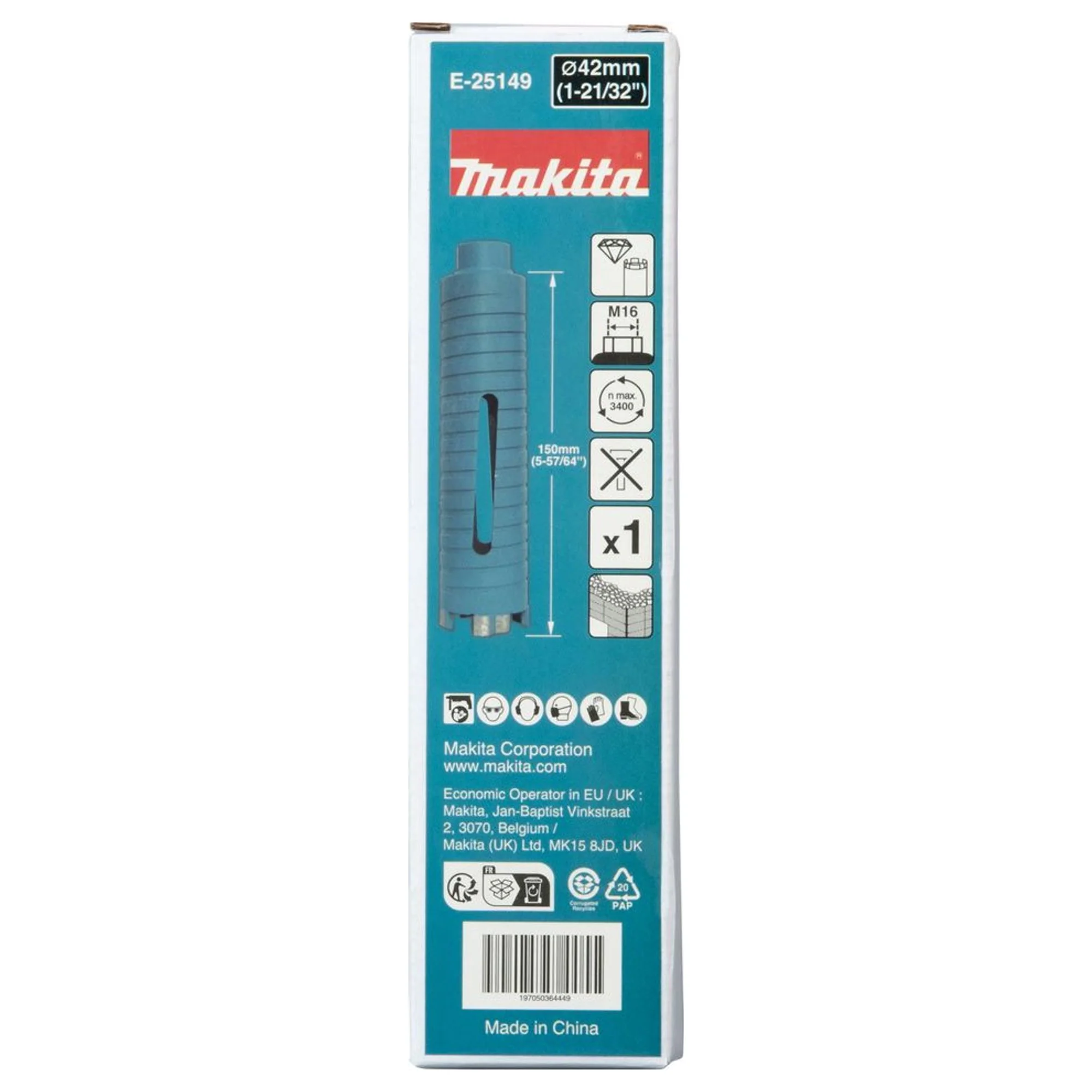 Corona Diamantata Makita E-25149 42x150mm M16 a Secco - Image 5