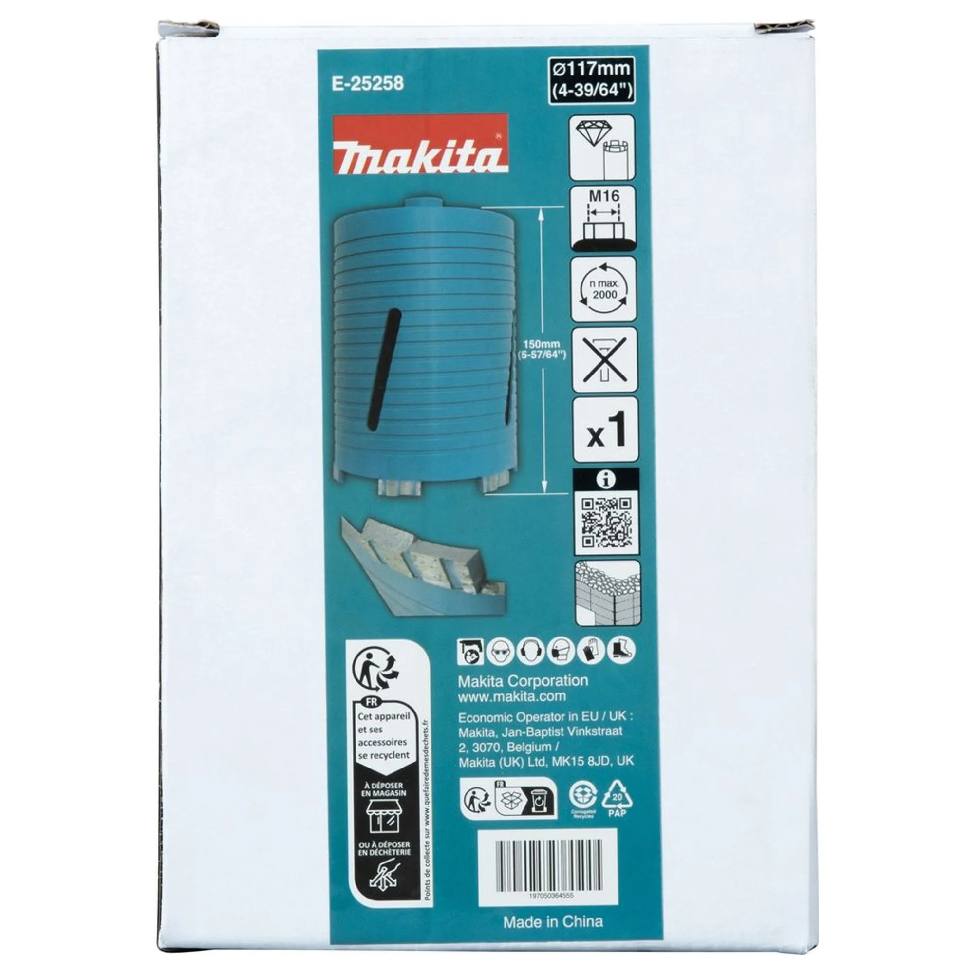 Corona Diamantata Makita E-25258 117mm M16 - Image 4