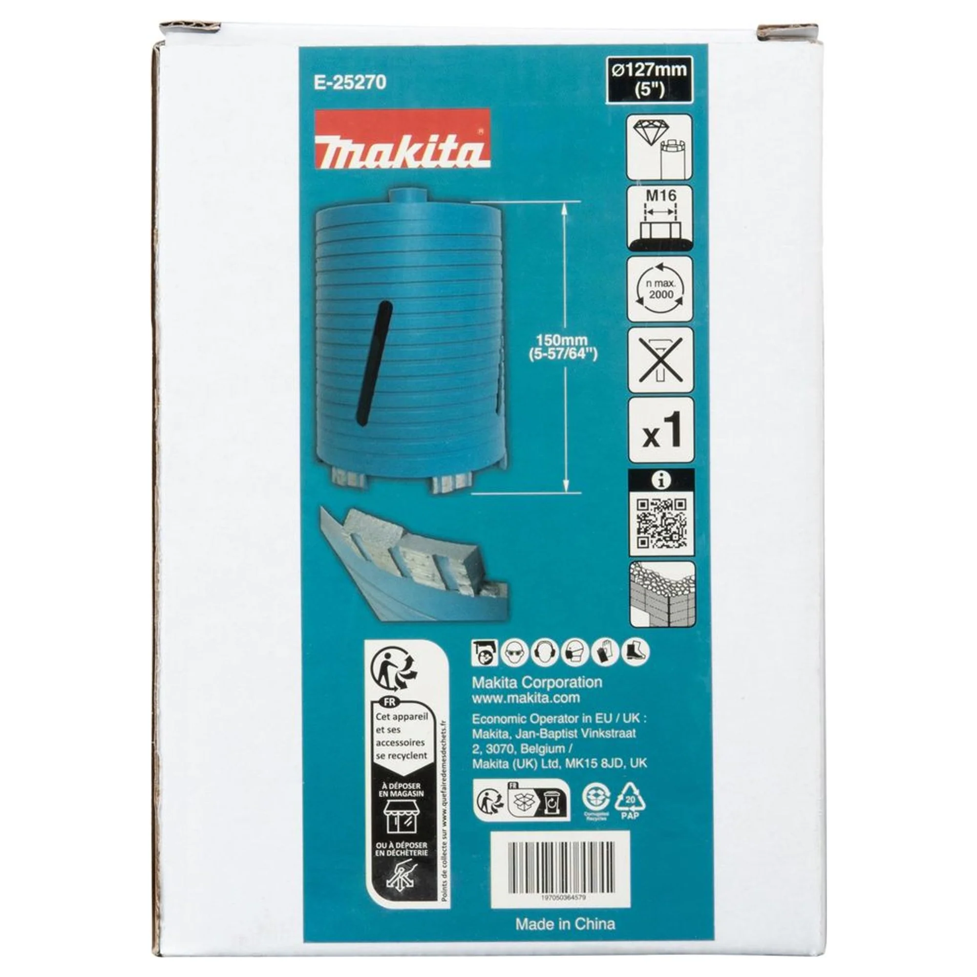 Corona Diamantata Makita E-25270 127mm M16 a Secco - Image 4