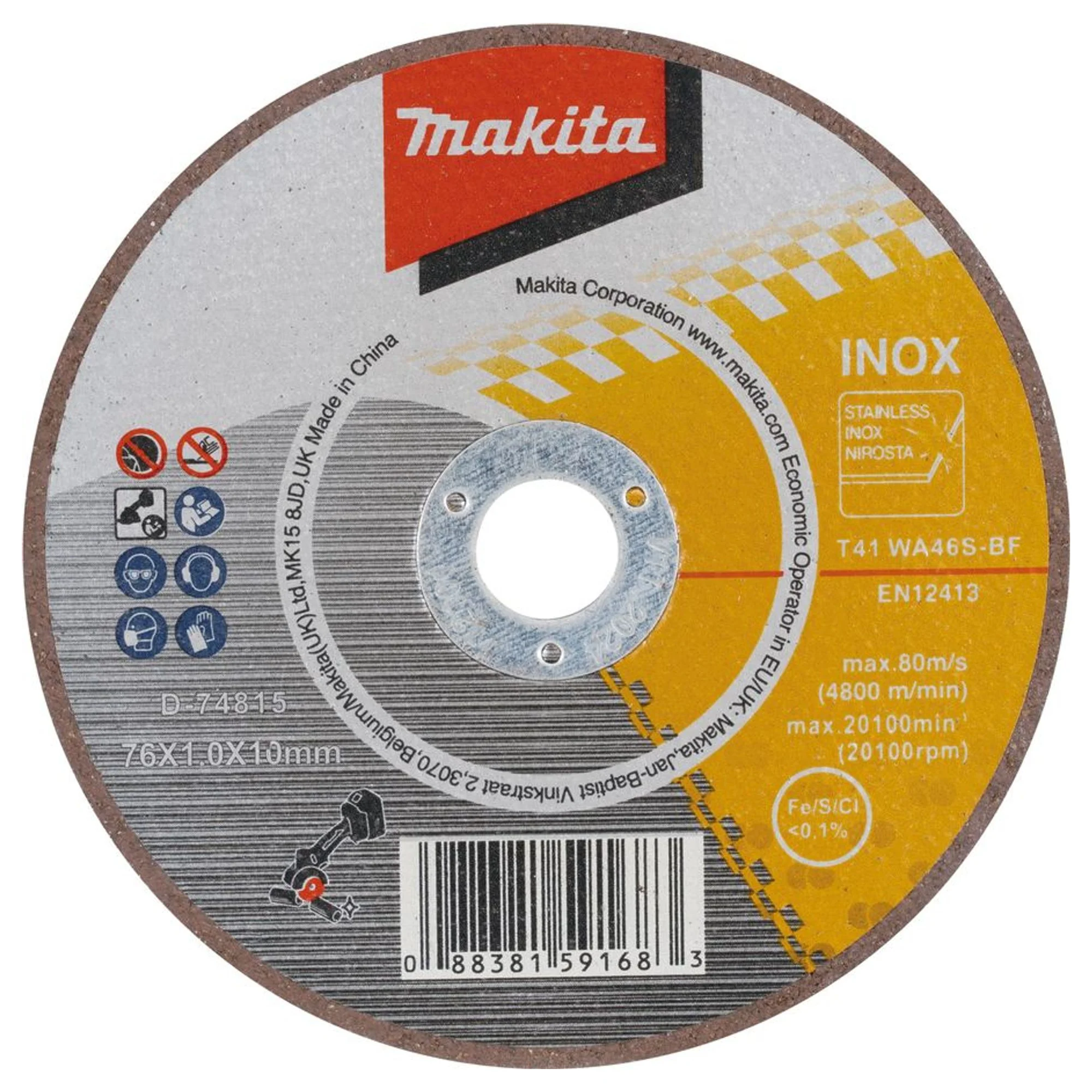 Disco da taglio sottile abrasivo Makita D-74815 76x1x10mm 5pz
