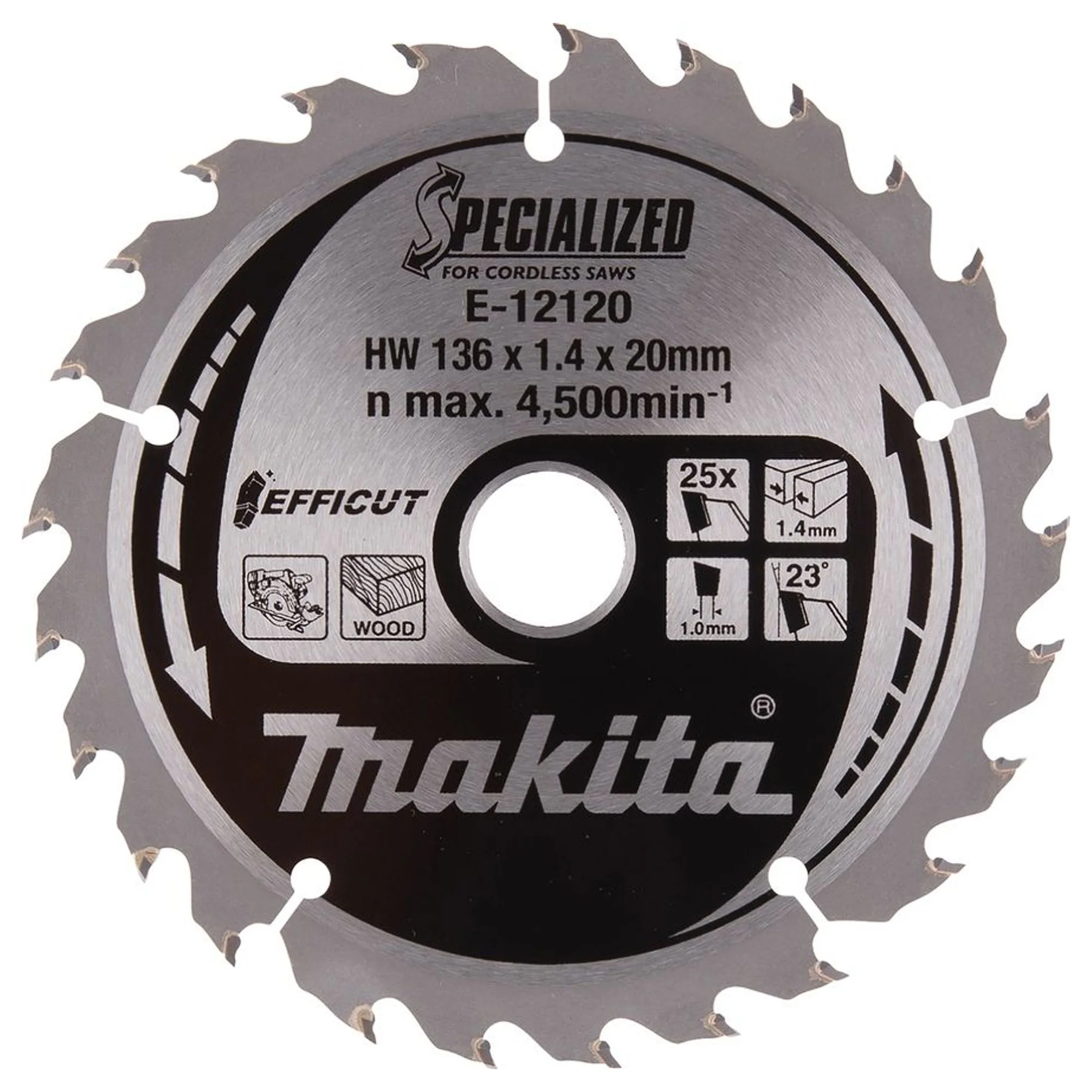 Lama Circolare Makita Efficut E-12120 136mm 25T