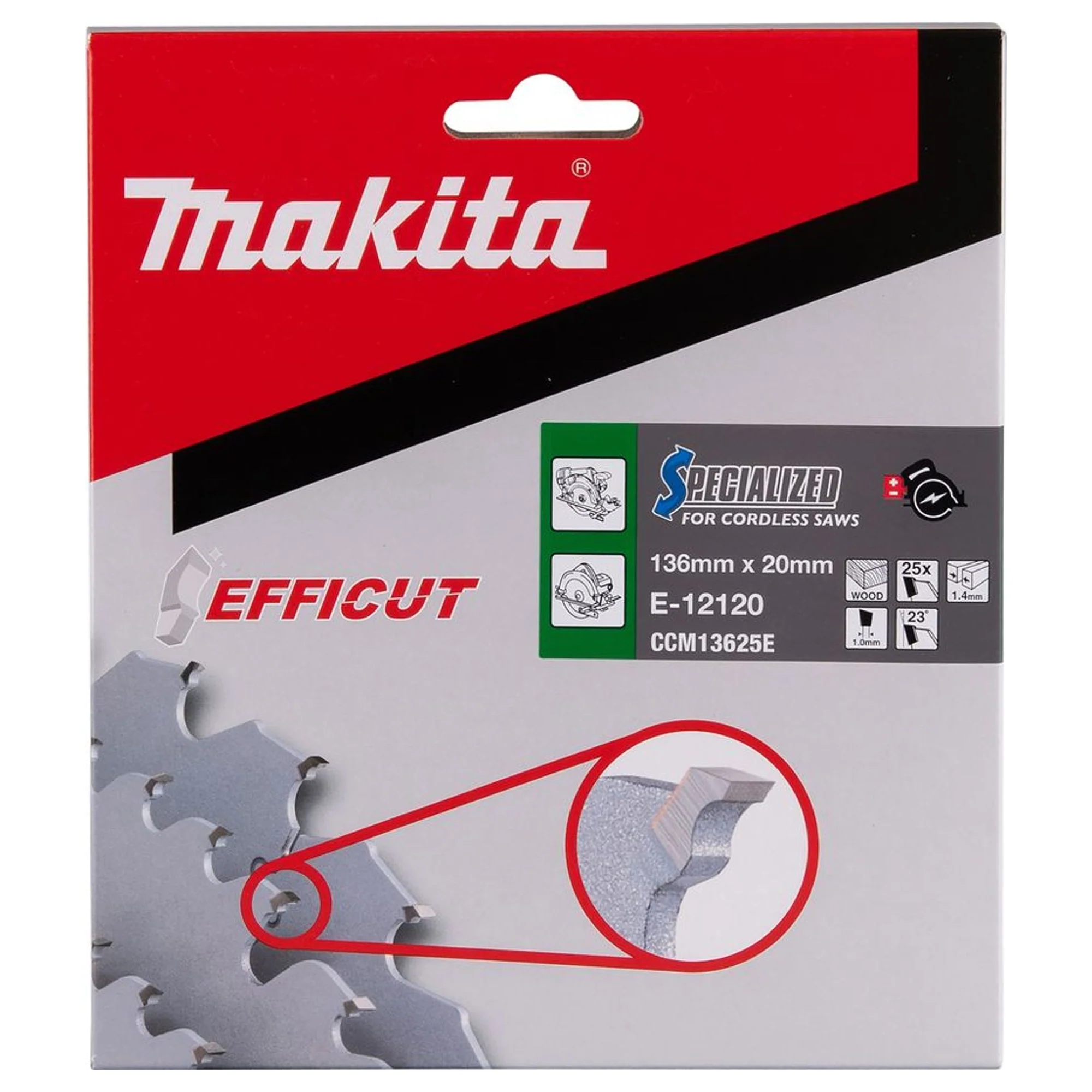 Lama Circolare Makita Efficut E-12120 136mm 25T - Image 3
