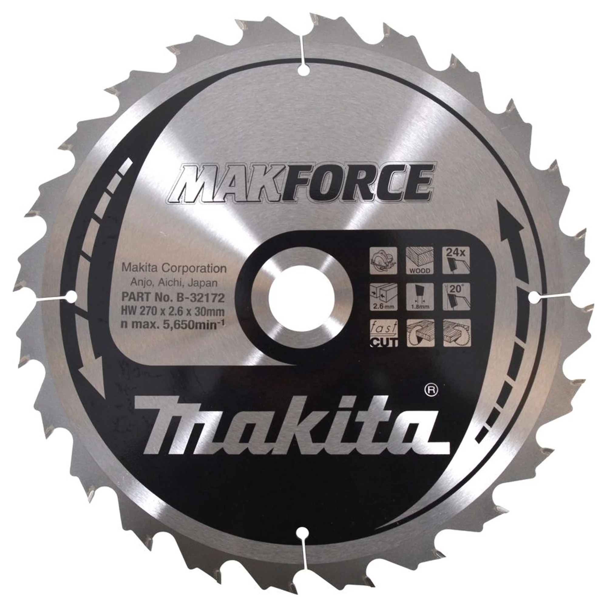 Lama Circolare Makita Makforce B-32172 270x30mm 24T