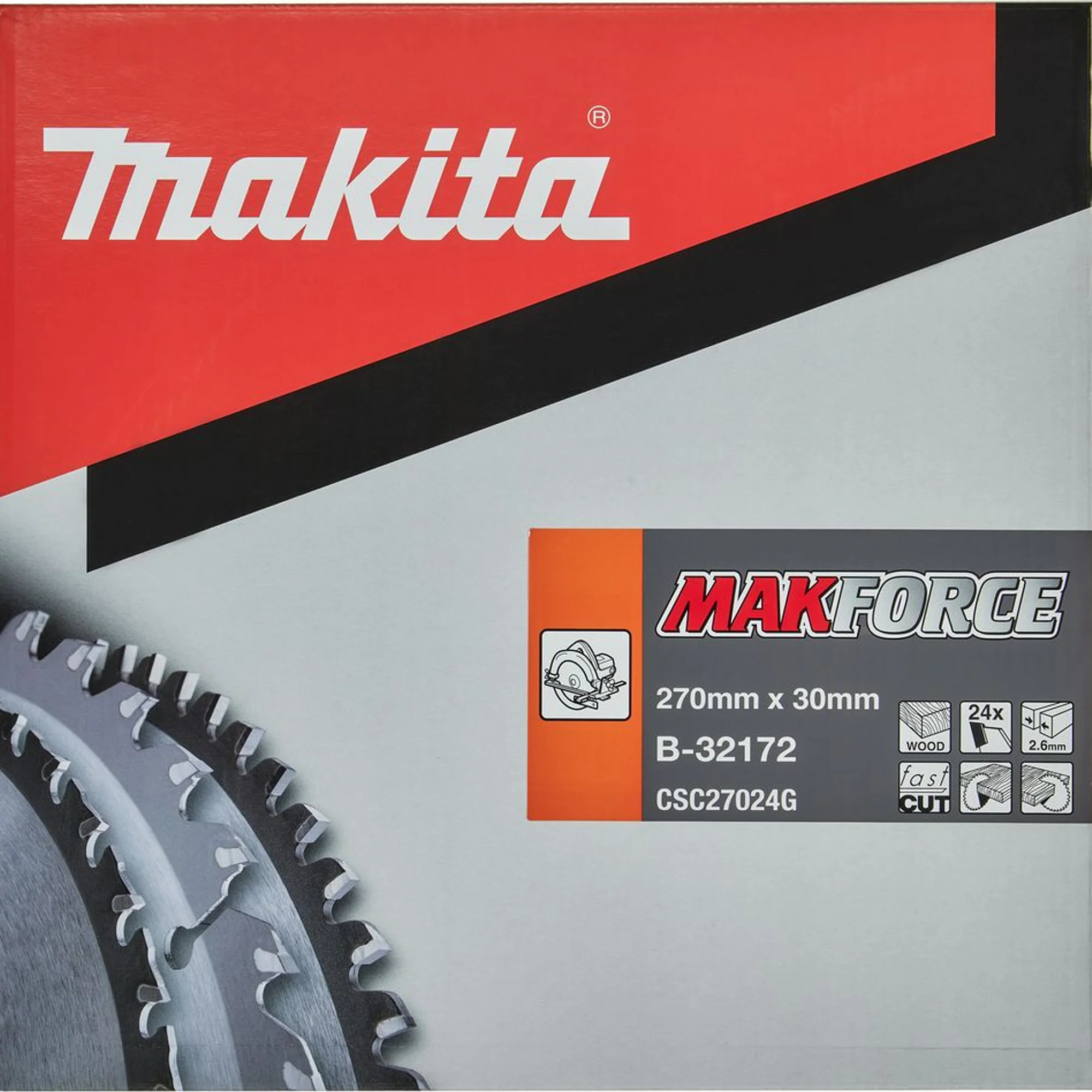Lama Circolare Makita Makforce B-32172 270x30mm 24T - Image 2