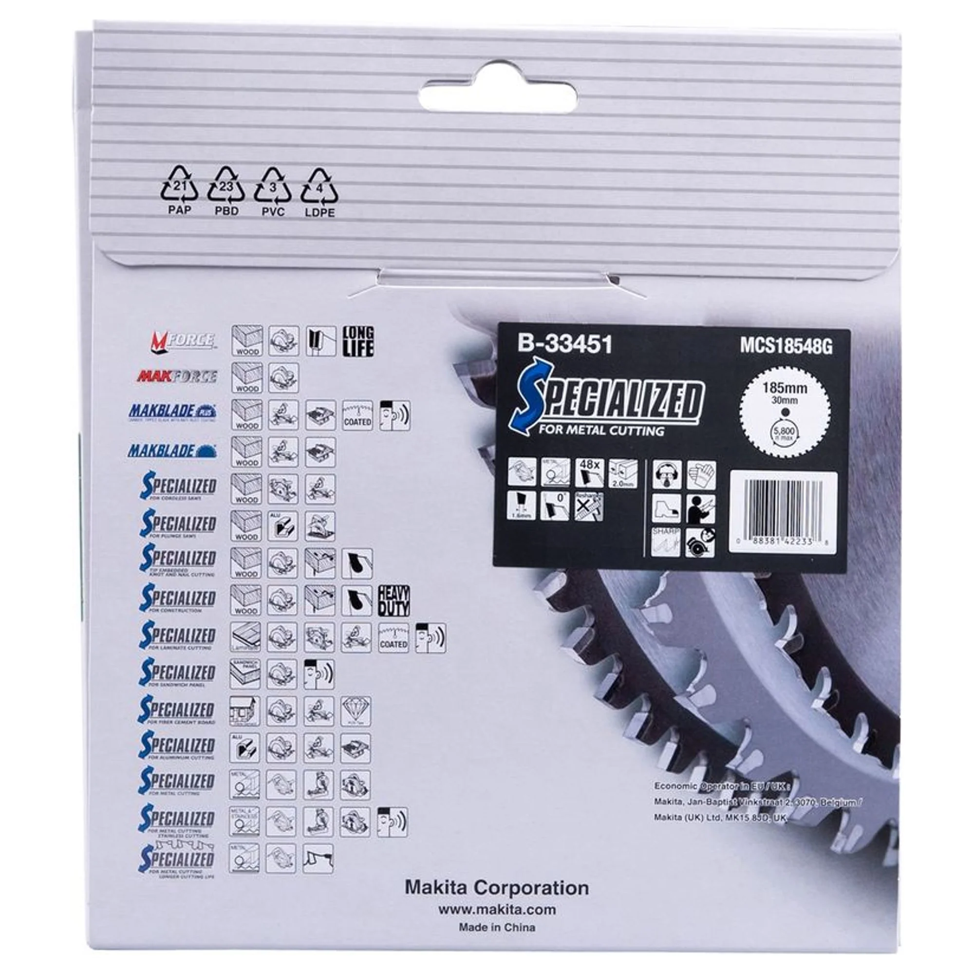 Lama Specialized TCT Makita B-33451 185x30mm 48T - Image 4