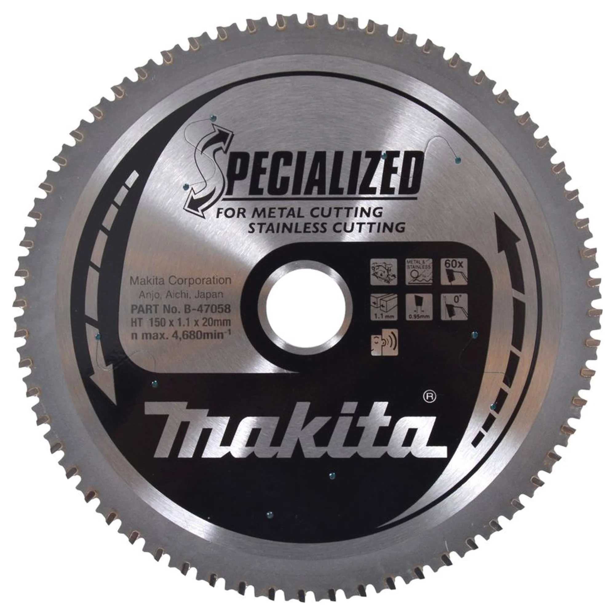 Lama Specialized Makita B-47058 150x20mm 60T