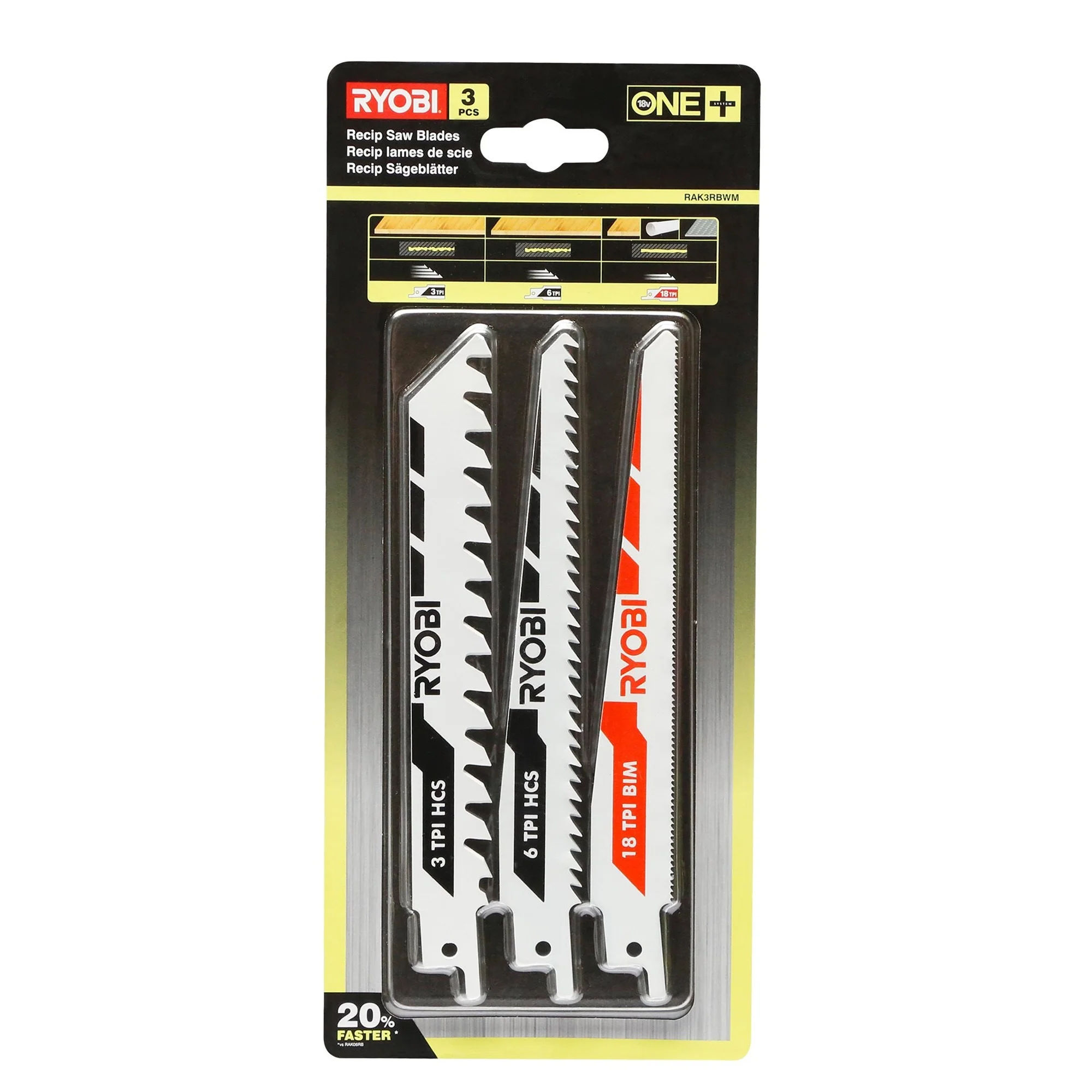 Set Lame Ryobi RAK3RBWM 3 pcs - Image 2