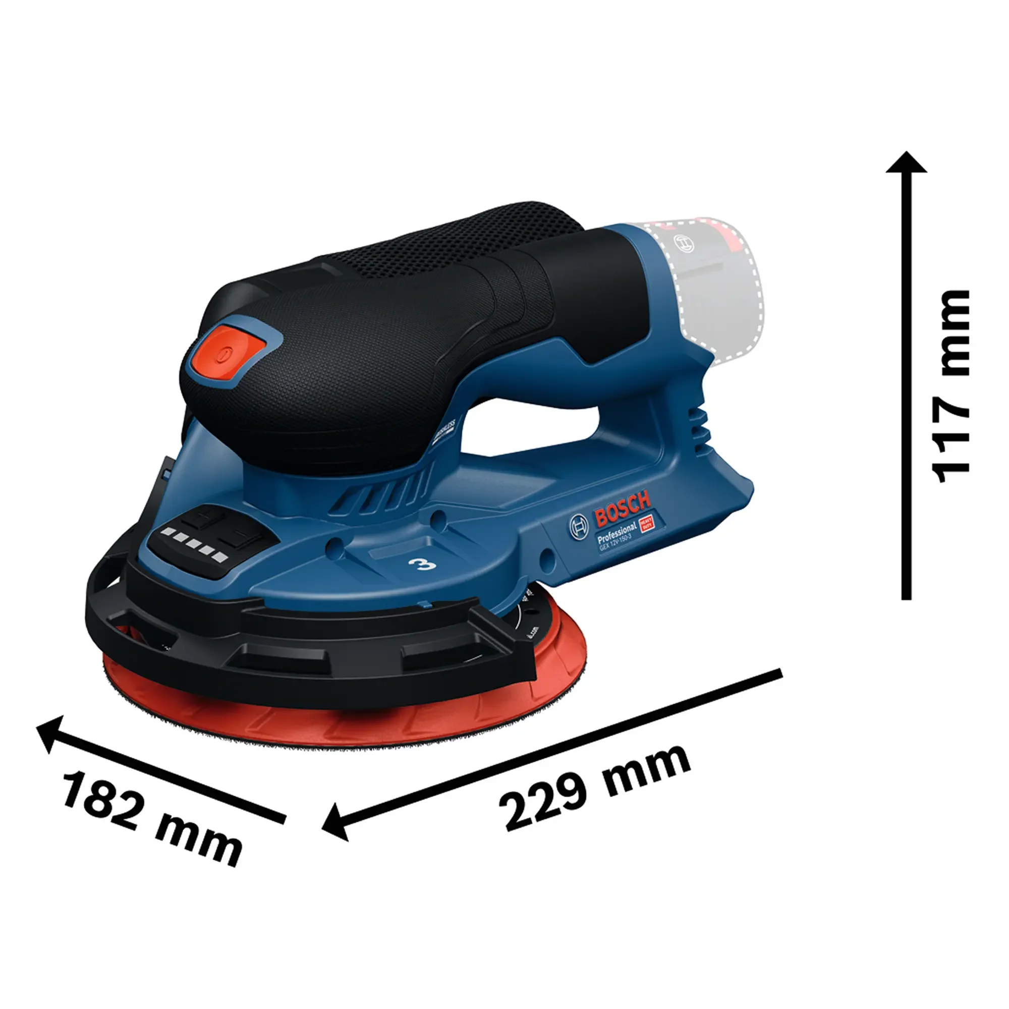 Levigatrice Bosch GEX 12V-150-3 PRO 12V - Image 3