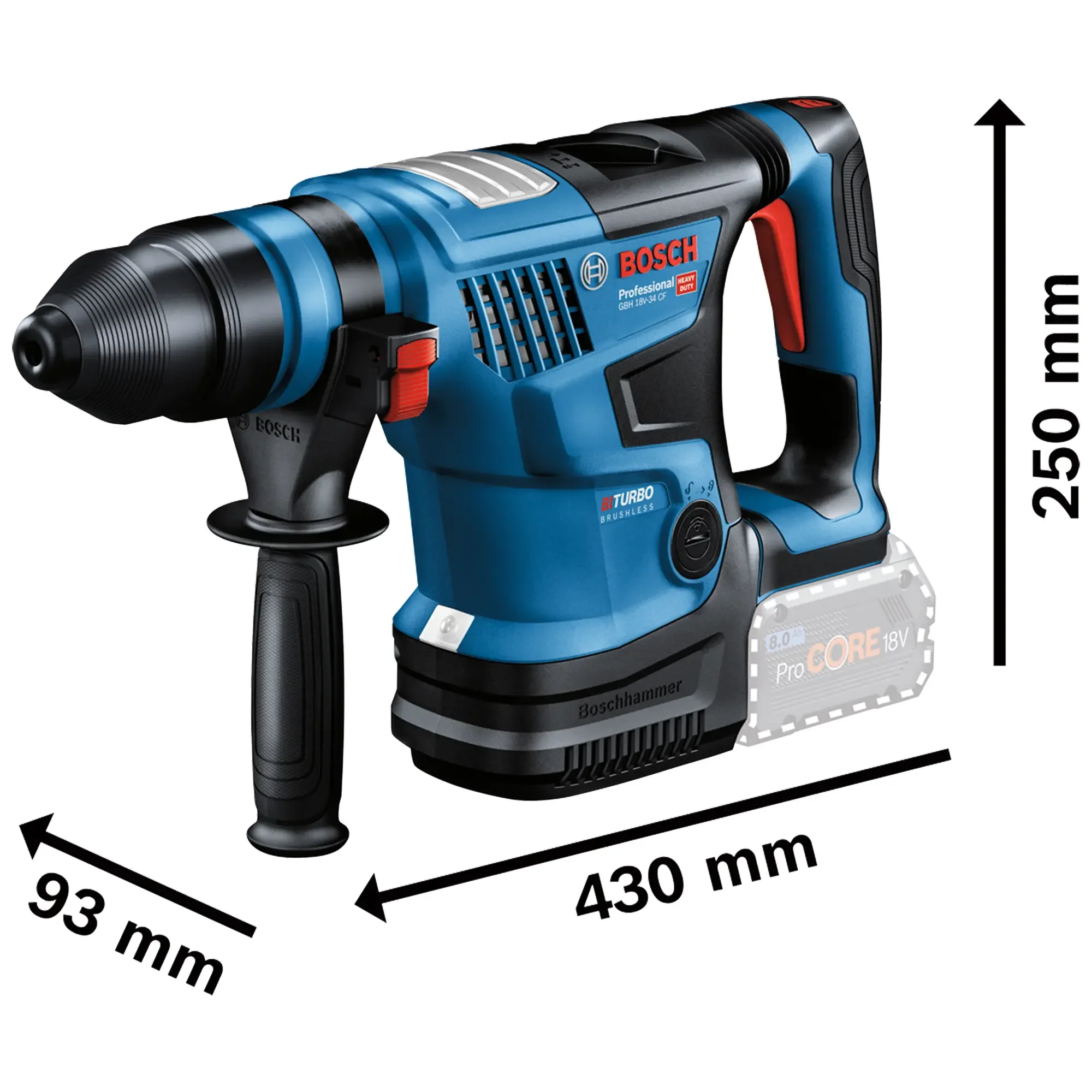 Martello a batteria Bosch GBH 18V-34 CF 8Ah - Image 3