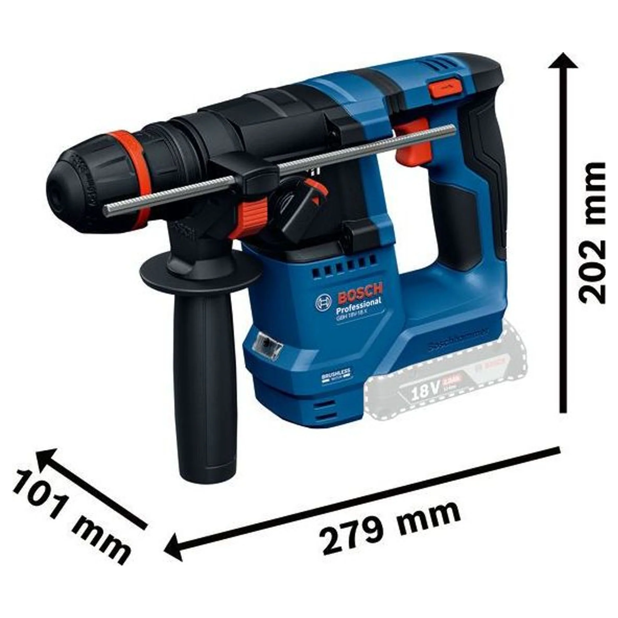 Martello Perforatore Bosch GBH 18V-18 X PRO 18V 2Ah - Image 3
