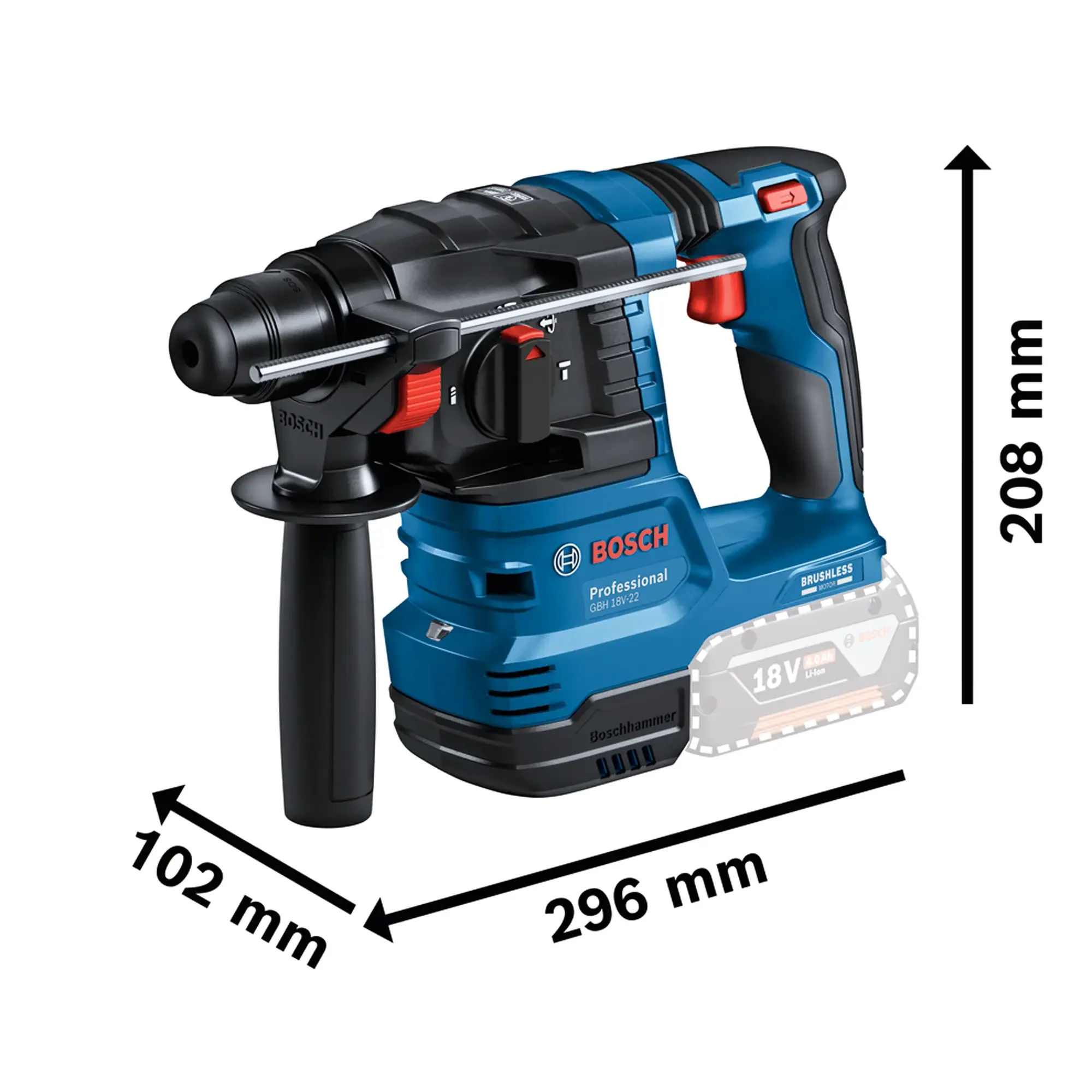 Martello Perforatore Bosch GBH 18V-22 PRO 18V - Image 3