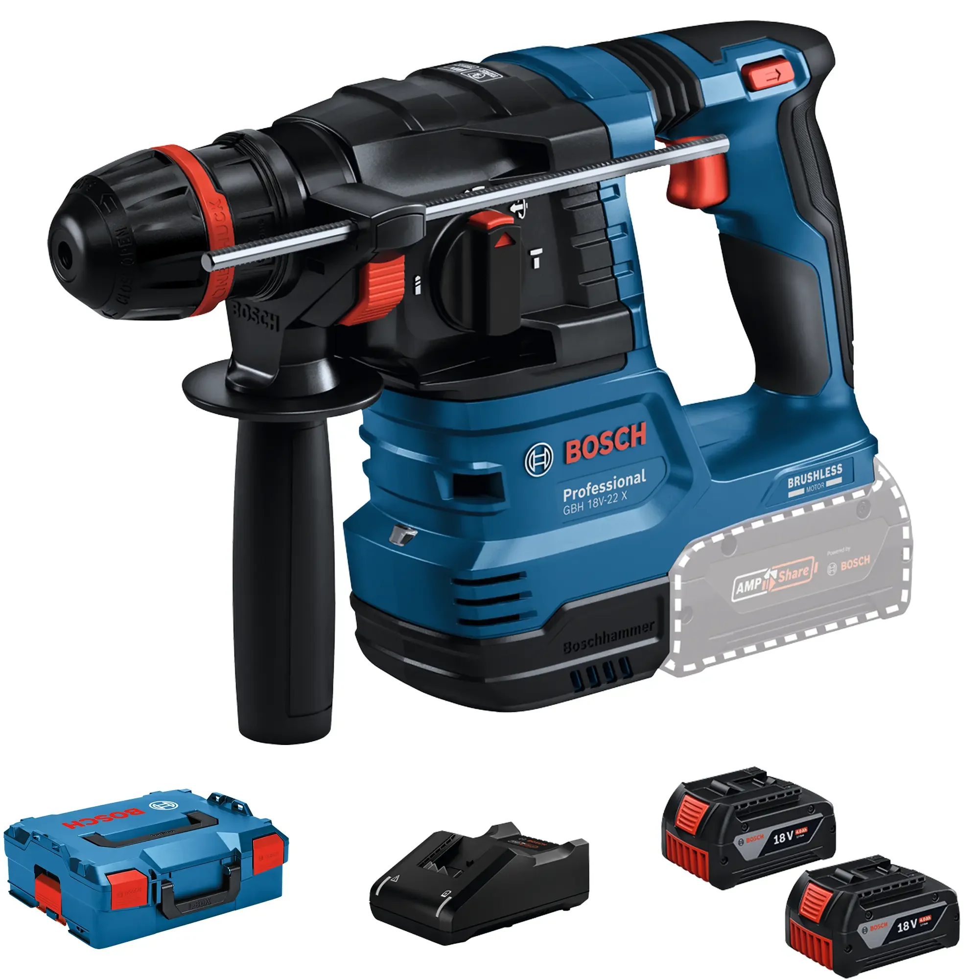 Martello Perforatore Bosch GBH 18V-22 X PRO 18V 4Ah