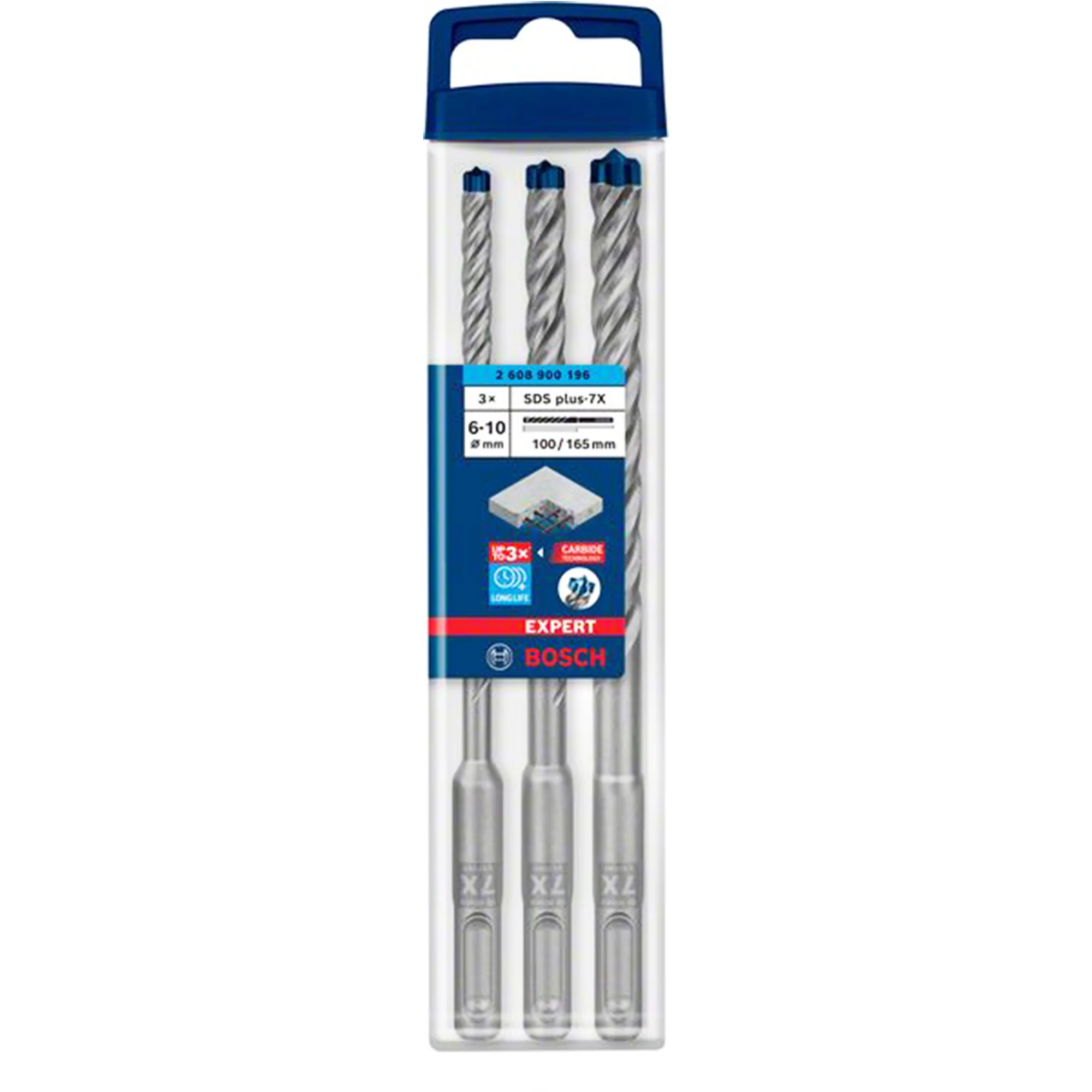Set punte Expert Bosch SDS Plus 7X 6/8/10 mm 3PZ - Image 2